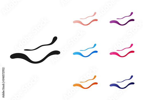 Black Ebola virus disease icon isolated on white background. Set icons colorful. Vector Illustration