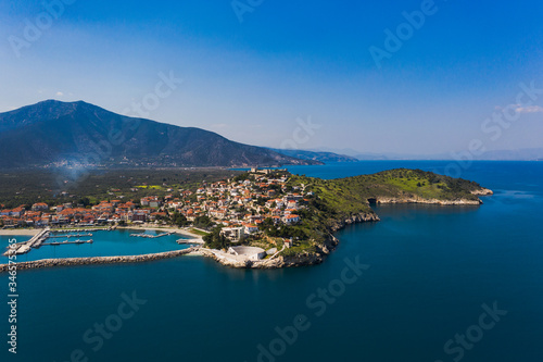 Paralio Astros port, view from drone, Arcadia, Greece