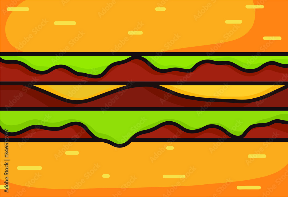Burger Flat cartoon Illustration vector Background Burger Flat cartoon Illustration vector Background