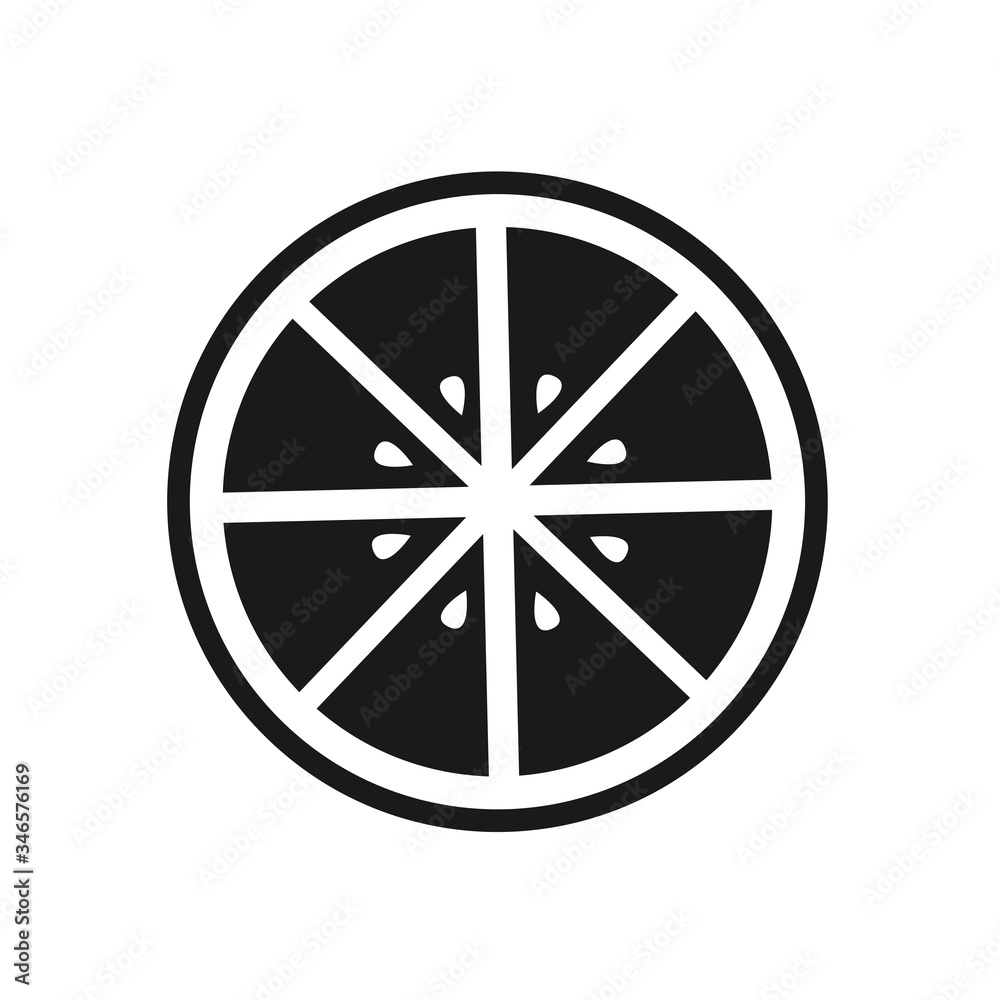 Obraz premium Orange Citrus Fruit. Lemon Flat Design Icon