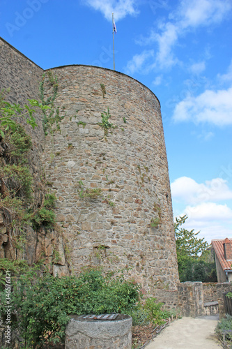 Parthenay tower in city walls, France photo