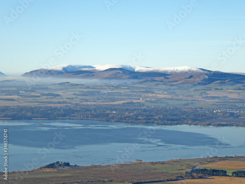 Loch Leven and Mountains of Scotland in winter 
