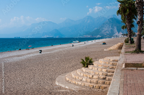 Konyaalti city pebble beach