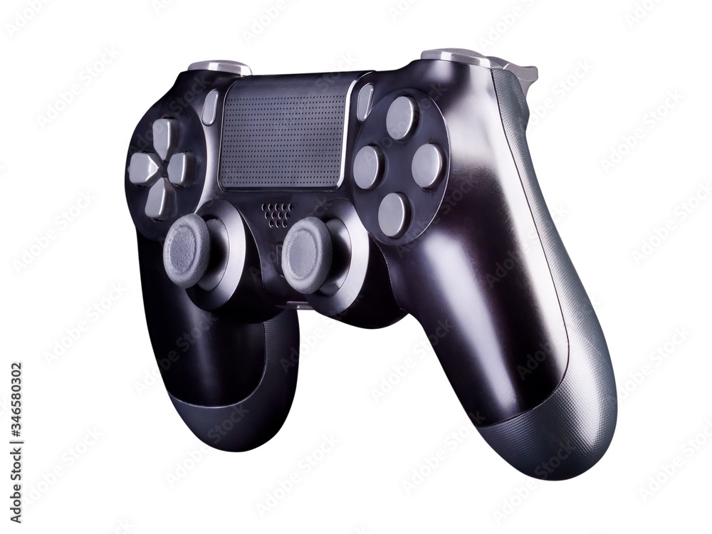 Black video game joystick gamepad isolated on a white background Black video game joystick gamepad isolated on a white background