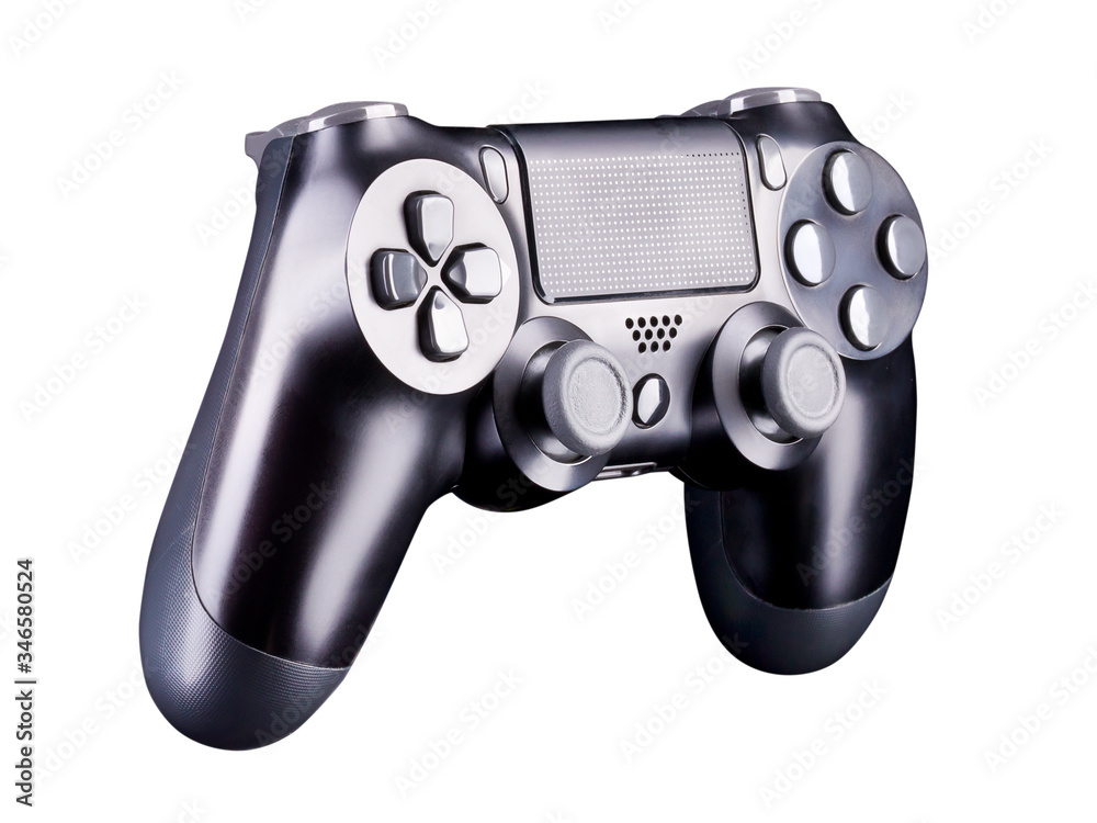 Black video game joystick gamepad isolated on a white background Black video game joystick gamepad isolated on a white background
