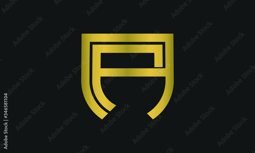 Letter PA, AP monogram and shield sign combination. Line art logo design. Symbolizes reliability, safety, power, security. Letter PA, AP monogram and shield sign combination. Line art logo design. Symbolizes reliability, safety, power, security.