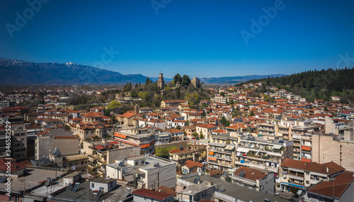 Panoramic view of Trikala city. Its a city in northwestern Thessaly, Greece, and the capital of the Trikala region. © Mariana Ianovska