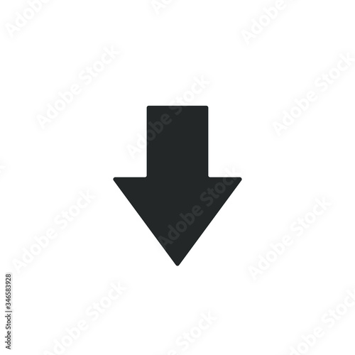 Simple icon of a down arrow vector illustration