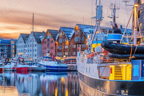 Tromso harbour at Winter, Norway photo