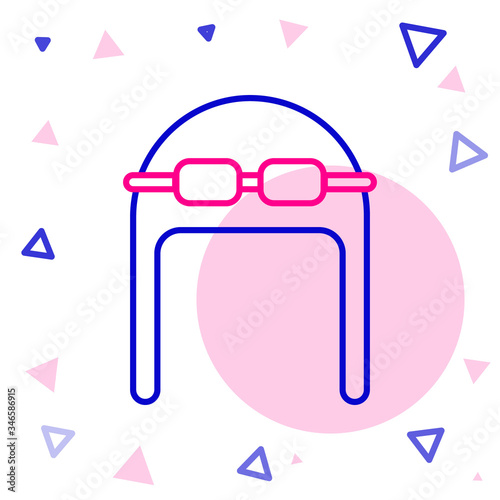 Line Aviator hat with goggles icon isolated on white background. Pilot hat. Colorful outline concept. Vector Illustration