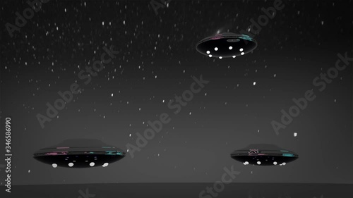 UFO spaceships flying