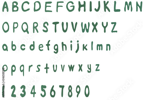 Set eco green letters and numbers.
