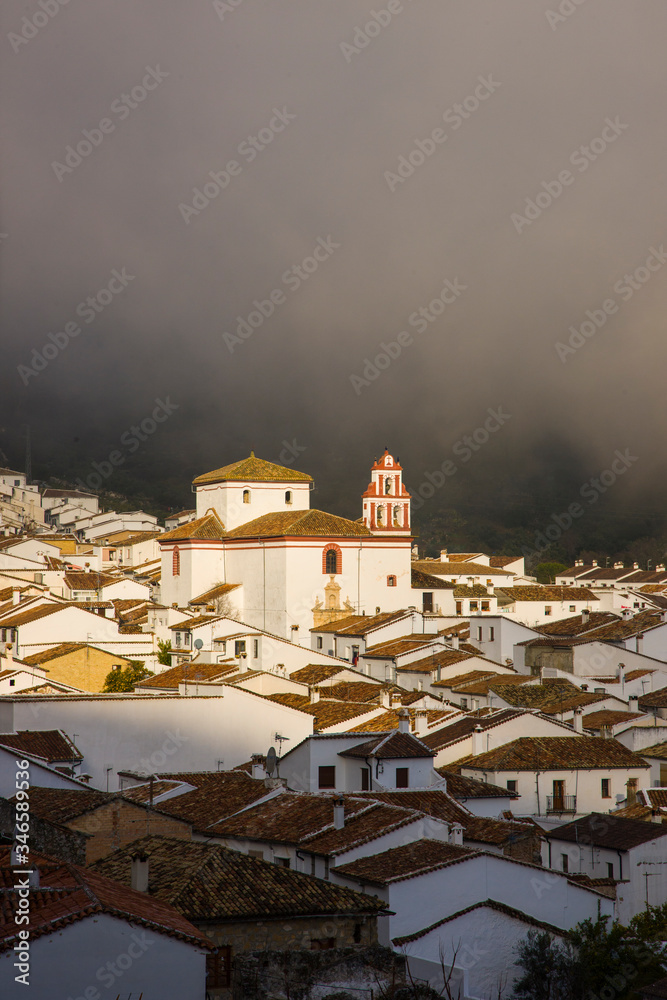 Fototapeta premium Village of Grazalema, Sierra de Grazalema Natural Park, Cadiz province, Autonomous Community of Andalucia, Spain, Europe