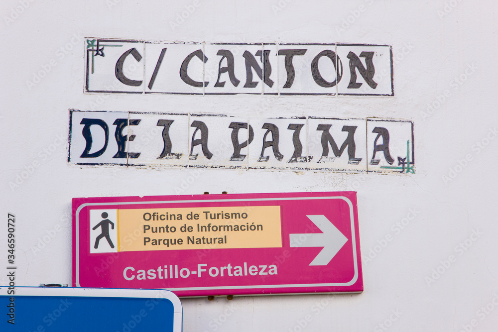 Fototapeta premium Jimena de la Frontera town in the Alcornocales Natural Park. Campo de Gibraltar, Cadiz, Andalusia, Spain, Europe