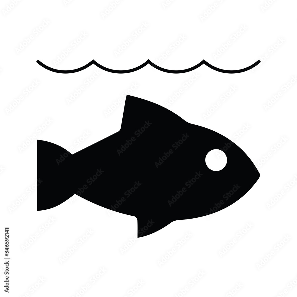 Obraz premium Fish and wave logo