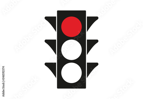 Traffic light with red signal