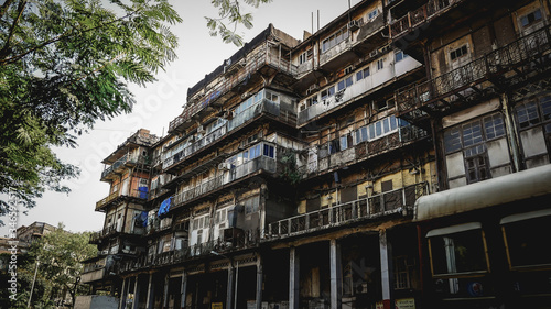 Old dirty apartment houses in Mumbai, India