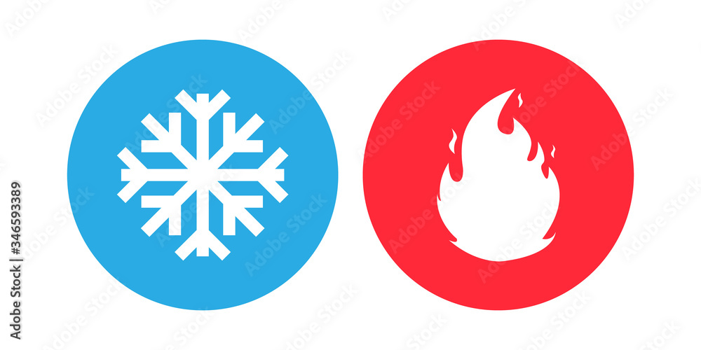 Hot and cold set icon. Isolated vector illustration.