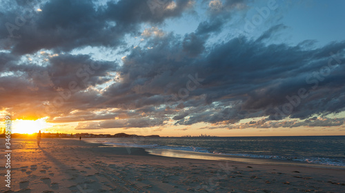 Beach at Sunset, Gold Coast, Queensland, Australia