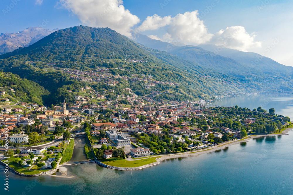 Domaso, Como Lake, Italy, aerial view