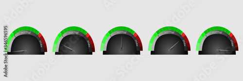 Colorful infographic gauge element with shadow. Vector