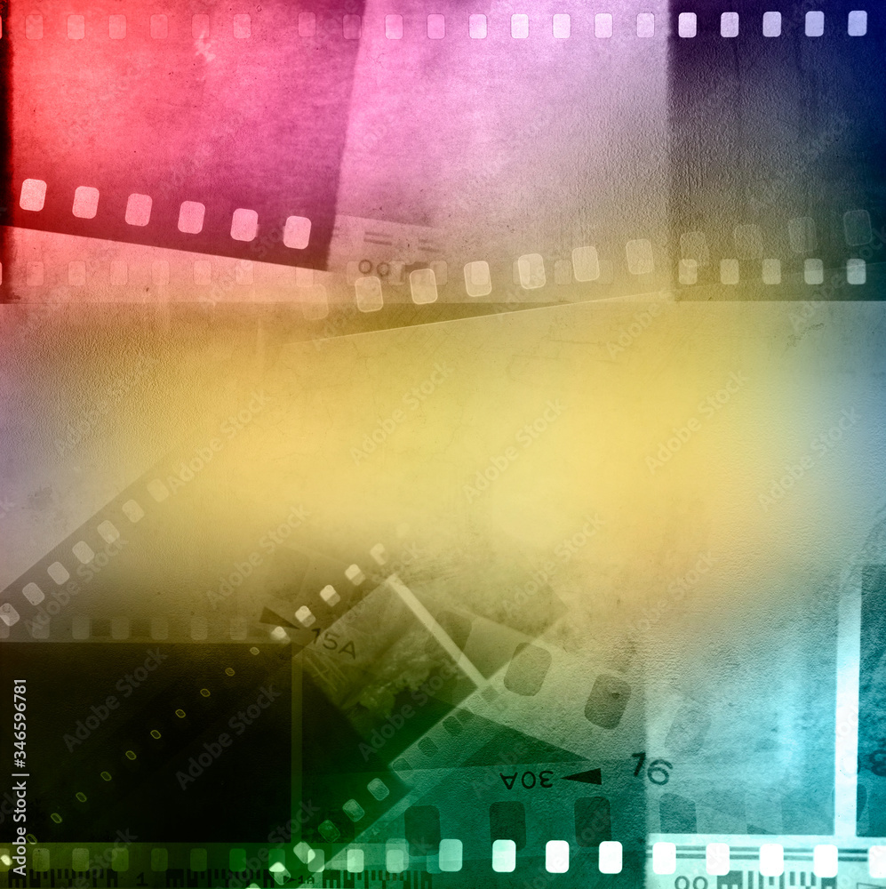 Colorful film frames