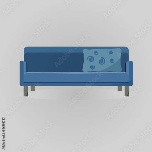 Grey sofa on a white background.