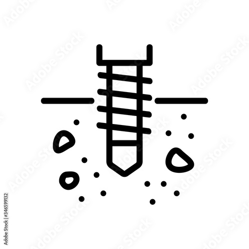 soil drilling icon vector. soil drilling sign. isolated contour symbol illustration