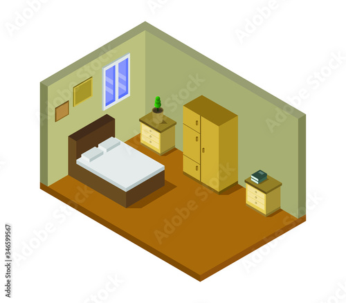 isometric bedroom