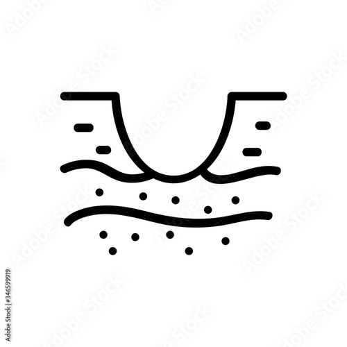 dug hole in ground icon vector. dug hole in ground sign. isolated contour symbol illustration