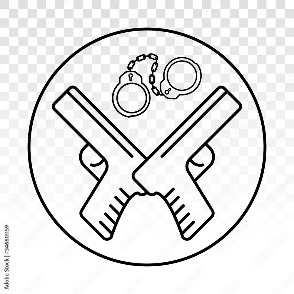 handheld revolver gun / pistol with handcuffs flat icon on a transparent backgroundhandheld revolver gun / pistol with handcuffs flat icon for apps or website handheld revolver gun / pistol with handcuffs flat icon on a transparent backgroundhandheld revolver gun / pistol with handcuffs flat icon for apps or website
