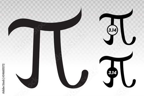 Pi 3.14 math mathematical constant sign or symbol flat icon for apps and websites