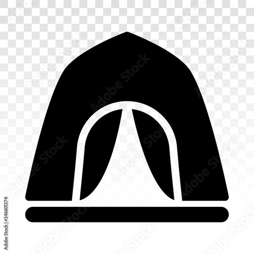 Camping tent at outdoor camp - flat icon for apps and websites