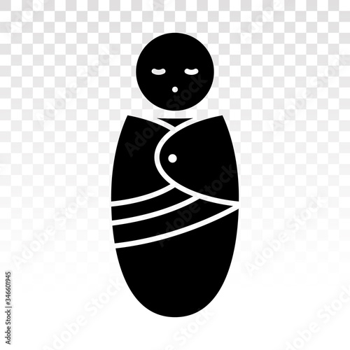 Newborn baby / infant swaddled / swaddling - flat vector icon for apps and websites