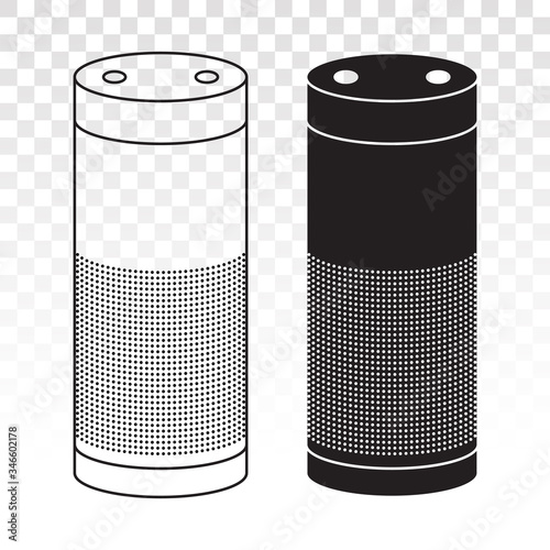 Smart speaker virtual assistants voice recognition flat icon for apps and websites