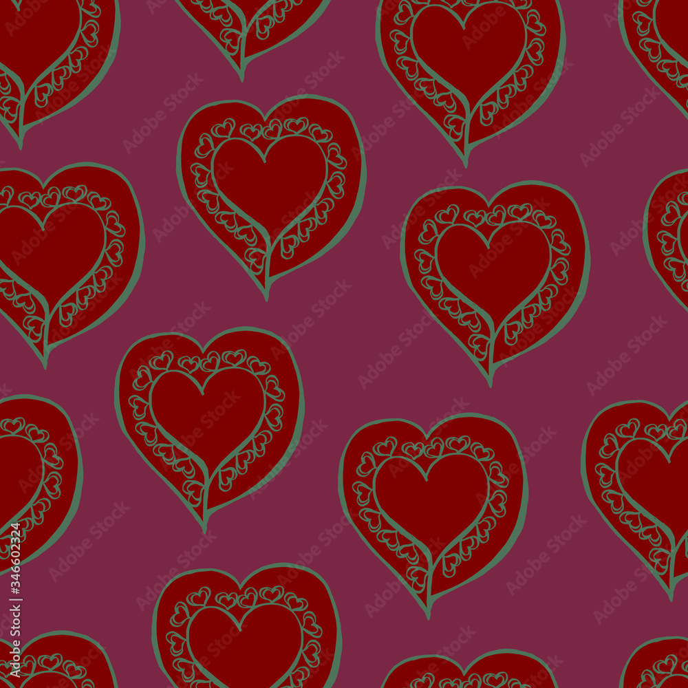 Abstract seamless pattern in the form of hearts. Abstract seamless pattern in the form of hearts.