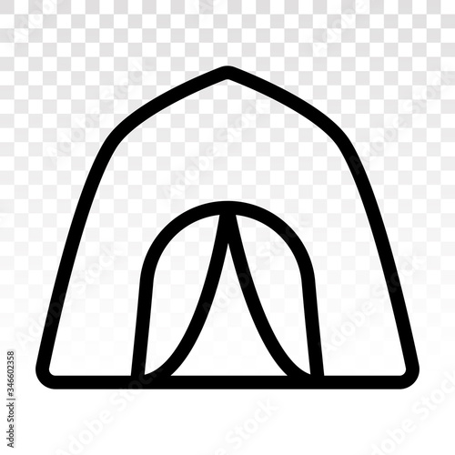 Camping tent at outdoor camp - flat icon for apps and websites