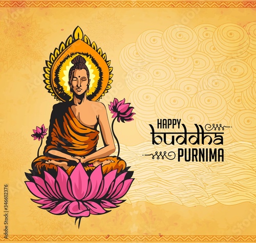 Illustration Of Buddha Purnima Background.with nice and creative design