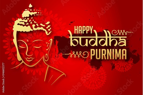 Illustration Of Buddha Purnima Background.with nice and creative design photo