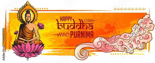 Illustration Of Buddha Purnima Background.with nice and creative design
