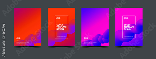 Creative design of vector template for A4 book cover, flyer and flyer in abstract background by using orange and purple tones together.
