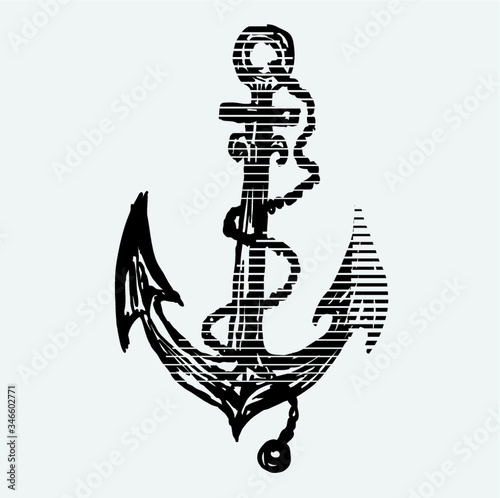 Sailor anchor print embroidery graphic design vector art