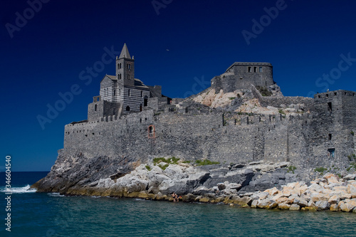 Obraz na płótnie Kościół świętego Piotra - Portovenere, Liguria, Włochy w salonie