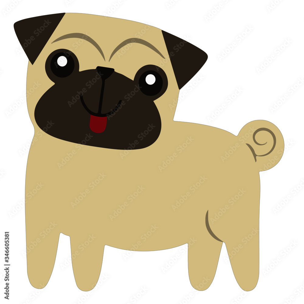 Perro Carlino vector Stock Vector | Adobe Stock