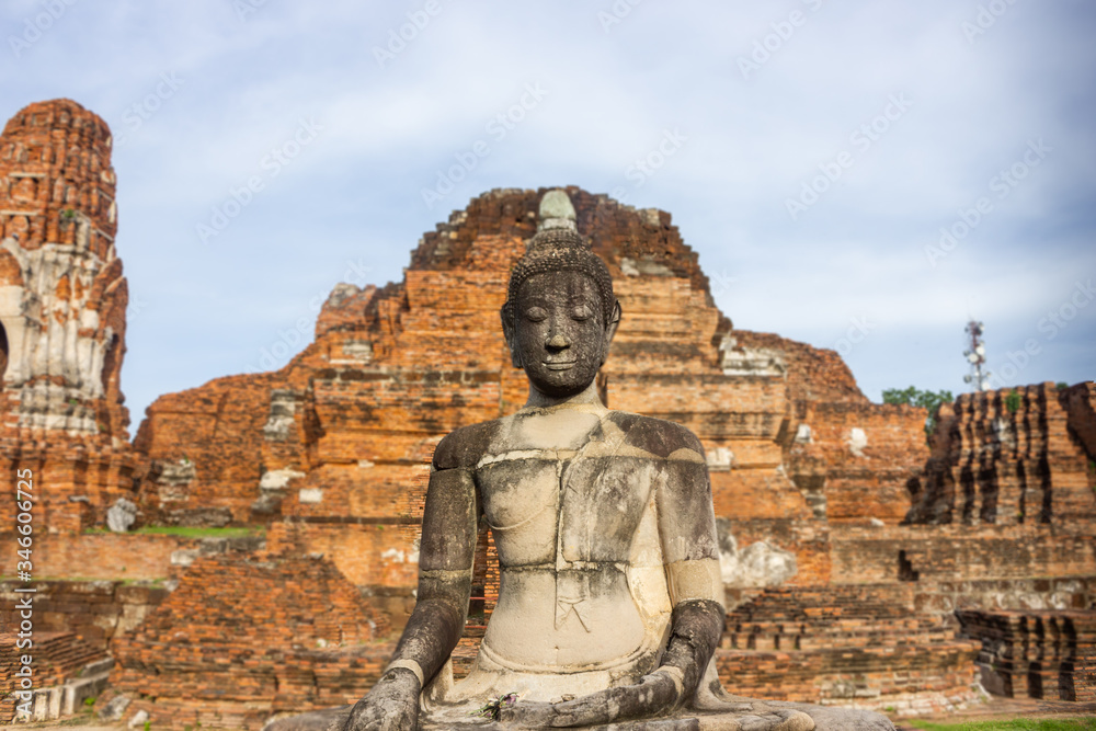 buddha statue in ayutthaya thailand