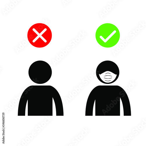 No entry without face mask vector illustration