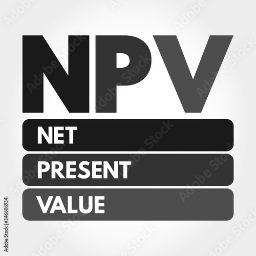 NPV - Net Present Value acronym, business concept background