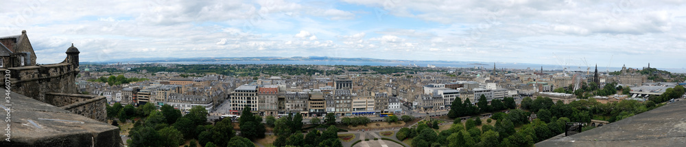 Panorama of the city of Edinburgh Scotland