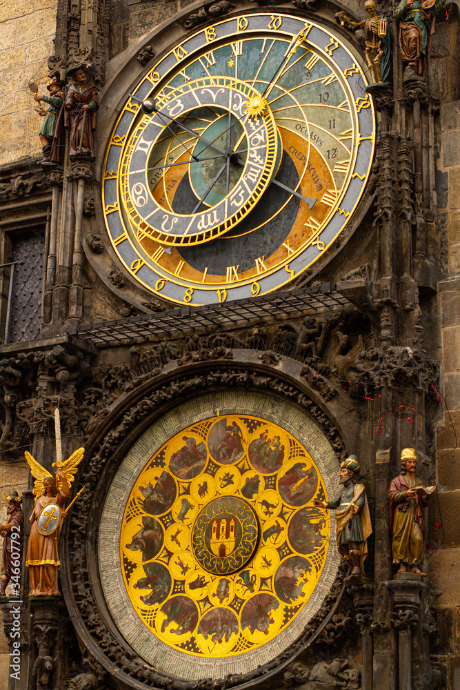 Stary zabytkowy zegar astrologiczny.