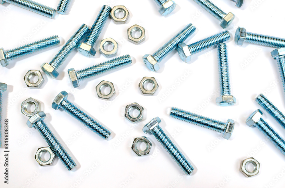nuts and bolts isolated on white background nuts and bolts isolated on white background